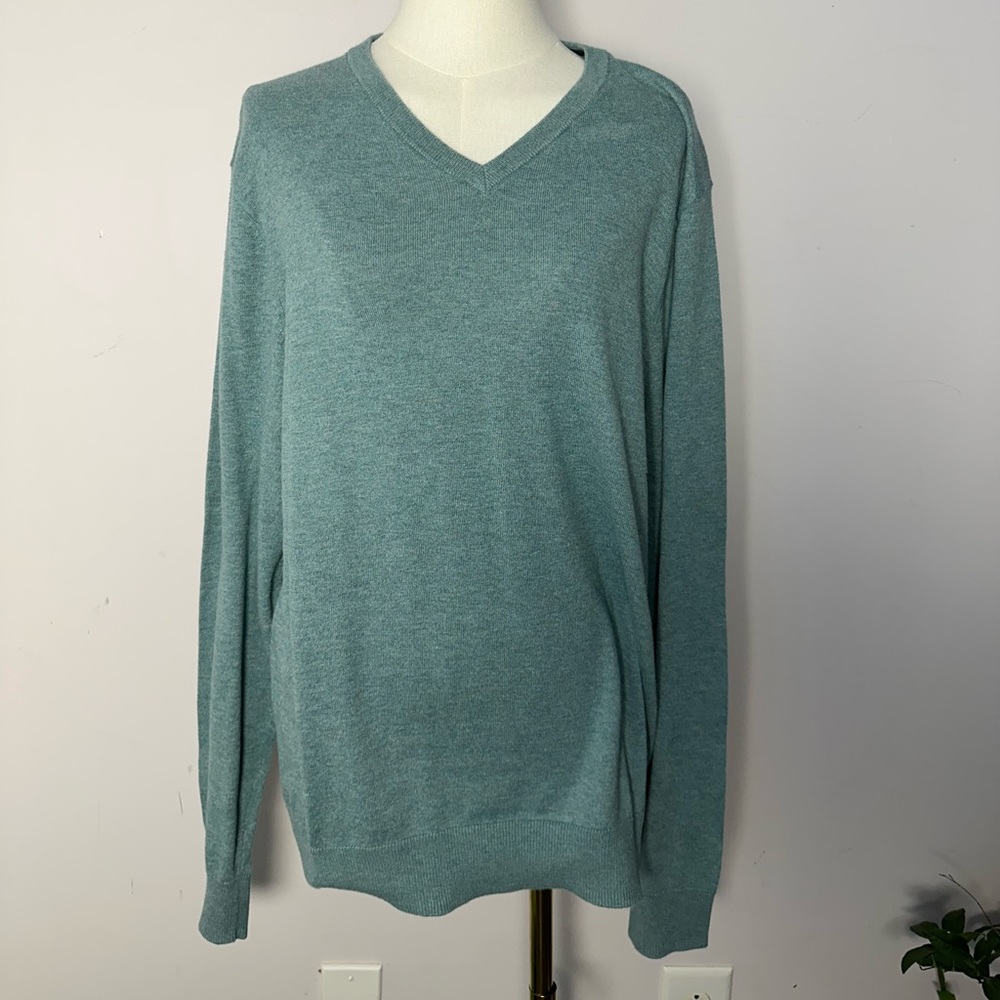 EUC Mens Old Navy Lightweight Sweater Long Sleeve Large L Green Blue